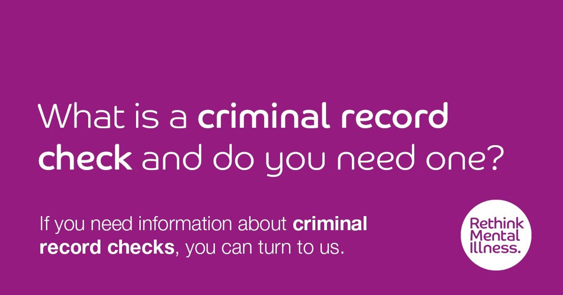 Criminal Record Checks Factsheet