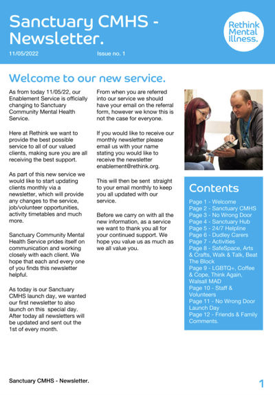 SANCTUARY CMHS NEWSLETER ISSUE 1 MAY 2022