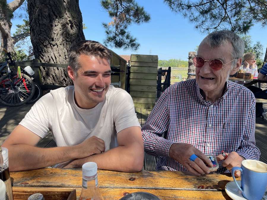 Chris And His Dad, Dave, In Exeter, Summer 2024